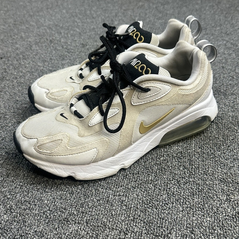 Nike Air Max 200 White Black Running Shoes Comfort AT6175-102 Women Size 8
